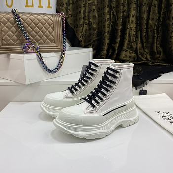 Alexander McQueen Tread Slick Lace Up Boot White 