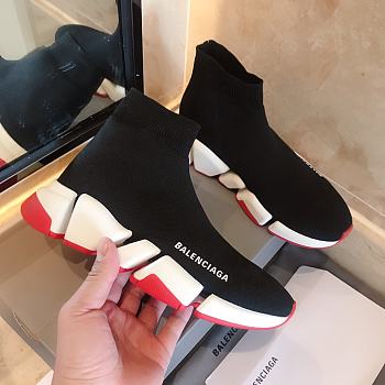 Balenciaga Speed 2.0 Black Red Sole