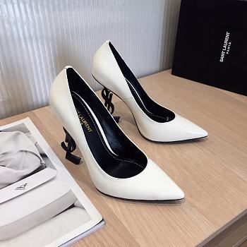 SAINT LAURENT White Opyum 85 Heels 212418F122004 