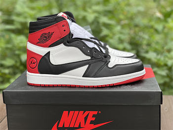Travis Scott x Fragment x Air Jordan 1 High OG Red Black White DH3227-600