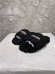 Balenciaga Women's Furry Faux Shearling Slides Black - 6