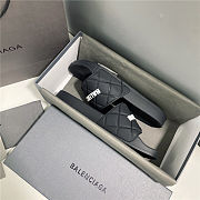 BALENCIAGA Black Logo Pool Slides 1 - 5