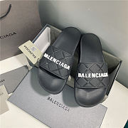 BALENCIAGA Black Logo Pool Slides 1 - 4