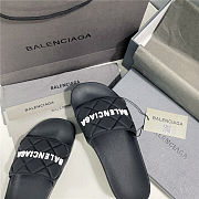 BALENCIAGA Black Logo Pool Slides 1 - 3