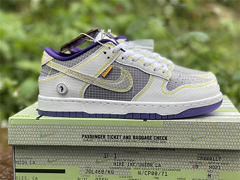 Union x Nike Dunk Low grey purple DJ9649 500