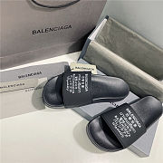 BALENCIAGA Black Word Pool Slides  - 5