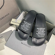 BALENCIAGA Black Word Pool Slides  - 4