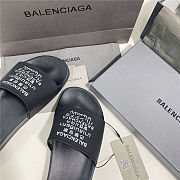 BALENCIAGA Black Word Pool Slides  - 3