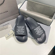 BALENCIAGA Black Word Pool Slides  - 2