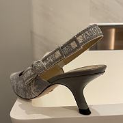 J'ADIOR SLINGBACK PUMP Gray Toile de Jouy Reverse Embroidered Cotton - 6
