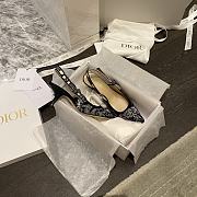 J'ADIOR SLINGBACK PUMP Deep Blue Toile de Jouy Reverse Embroidered - 1