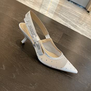 J'ADIOR SLINGBACK PUMP White Plumetis KDP711PGR_S10W