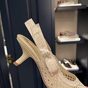DIOR CAPTURE HEELED MULE Gold-Tone Metallic Mesh with Cannage - 4