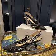 DIOR &MOI SLINGBACK PUMP Black Mesh Cannage Embroidery - 1