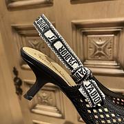 DIOR &MOI SLINGBACK PUMP Black Mesh Cannage Embroidery - 4