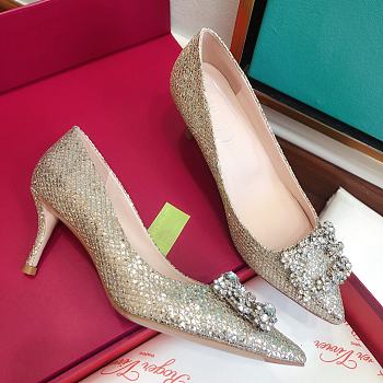 Roger Vivier Trompette Buckle White Pearl Pumps
