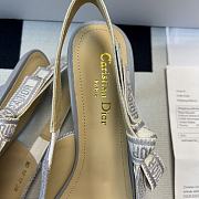 J'Adior Slingback Pump Gray Toile de Jouy Reverse Embroidered  - 6