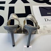 J'Adior Slingback Pump Gray Toile de Jouy Reverse Embroidered  - 5