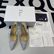 J'Adior Slingback Pump Gray Toile de Jouy Reverse Embroidered  - 2