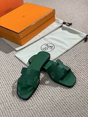 Hermes Oral Sandal Green Leather 001 - 2