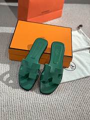 Hermes Oral Sandal Green Leather 001 - 4