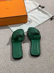 Hermes Oral Sandal Green Leather 001 - 5