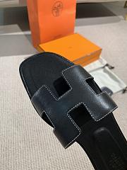 Hermes Oran Sandal Black Leather 002 - 5