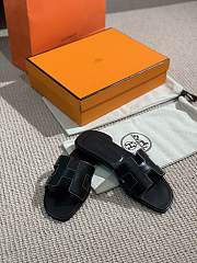 Hermes Oran Sandal Black Leather 002 - 6