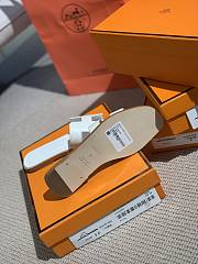 Hermes Oran Sandal White Leather 003 - 6