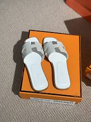 Hermes Oran Sandal White Leather 003 - 5