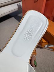 Hermes Oran Sandal White Leather 003 - 4