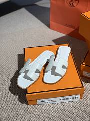 Hermes Oran Sandal White Leather 003 - 3