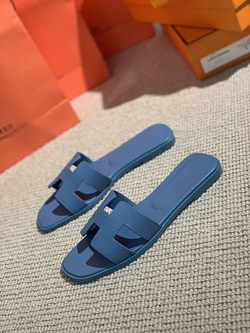 Hermes Oran Sandal Blue Leather 004