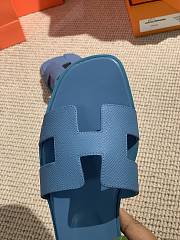 Hermes Oran Sandal Blue Leather 004 - 5
