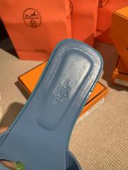 Hermes Oran Sandal Blue Leather 004 - 4