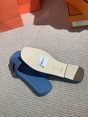 Hermes Oran Sandal Blue Leather 004 - 2