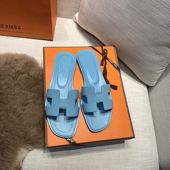 Hermes Oran Sandal Light Blue Leather 008