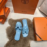 Hermes Oran Sandal Light Blue Leather 008 - 4
