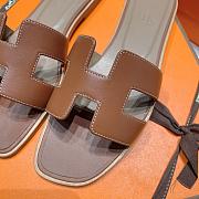 Hermes Oran Sandal Brown Leather 00 - 5