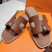 Hermes Oran Sandal Brown Leather 00 - 3
