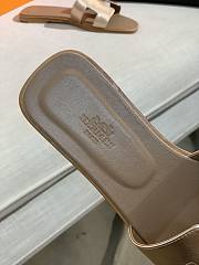 Hermes Oran Sandal Yellow Copper Leather 010 - 4