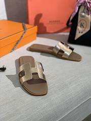 Hermes Oran Sandal Yellow Copper Leather 010 - 2
