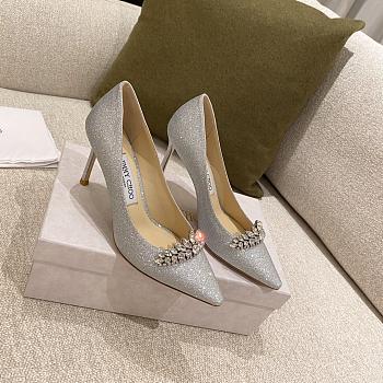 Jimmy Choo Silver Crystal Love 100 Heels