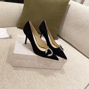 Jimmy Choo Black Satin Love 100 Heels