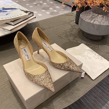 Jimmy Choo Love Degrade Glitter Golden 85 Pumps