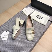 Gucci Wmns White Leather Mid-Heel Pump 002 - 3