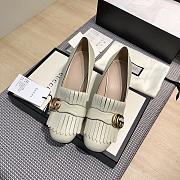Gucci Wmns White Leather Mid-Heel Pump 002 - 4