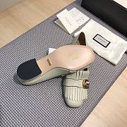 Gucci Wmns White Leather Mid-Heel Pump 002 - 5