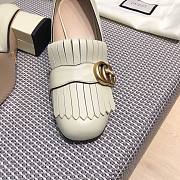 Gucci Wmns White Leather Mid-Heel Pump 002 - 6