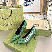 Women's The Hacker Project Square Knife Pump Green 008 - 3